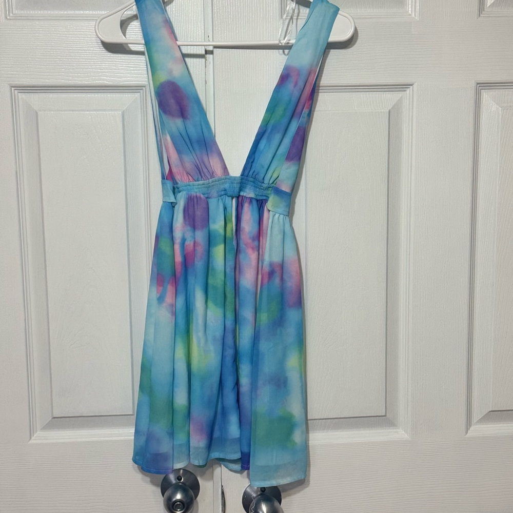 Vibrant Deep Plunge Dress